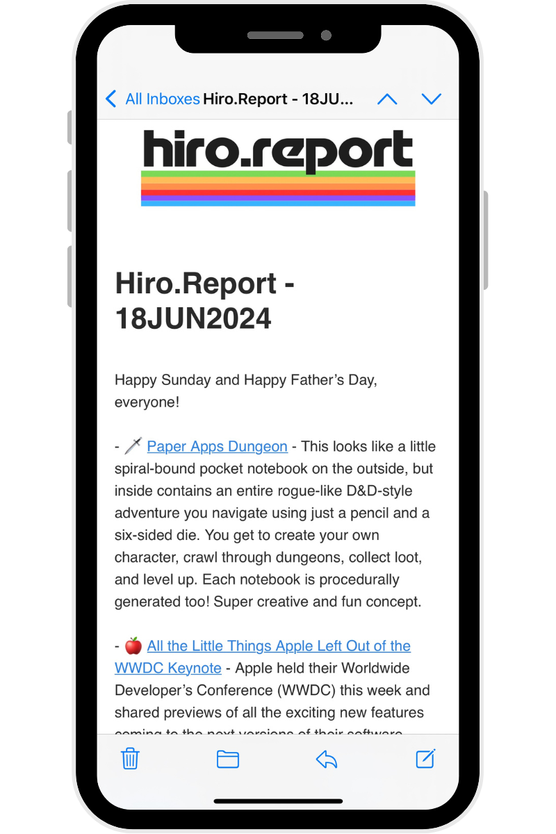 iPhone showing an issue of the report